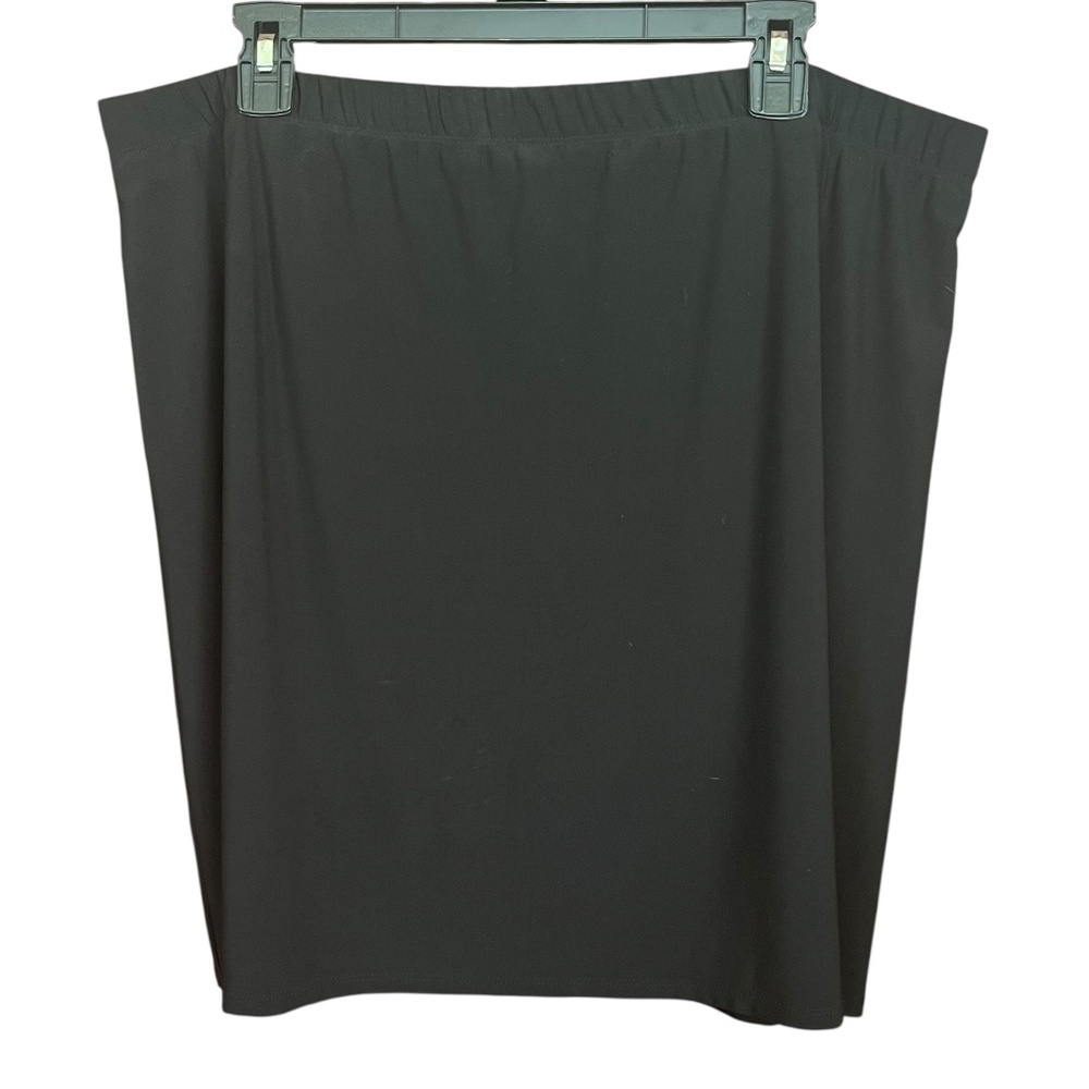 Susan Graver Black Liquid Knit Knee Length Skort Size XL